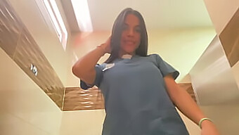 Marianamx, The Naughty Nurse, Pleasures Herself And Ejaculates In The Hospital Restroom